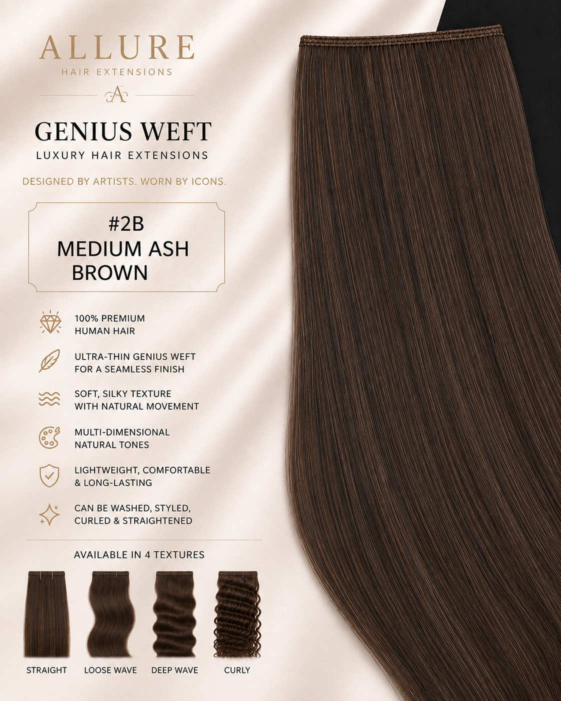 Genius Weft — Medium Ash Brown 2B