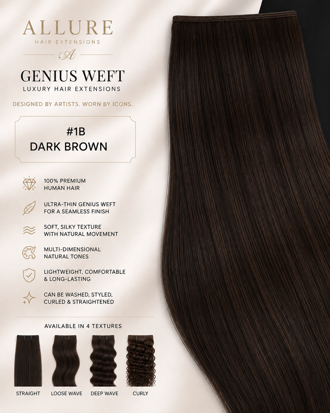 Genius Weft — Dark brown 1B
